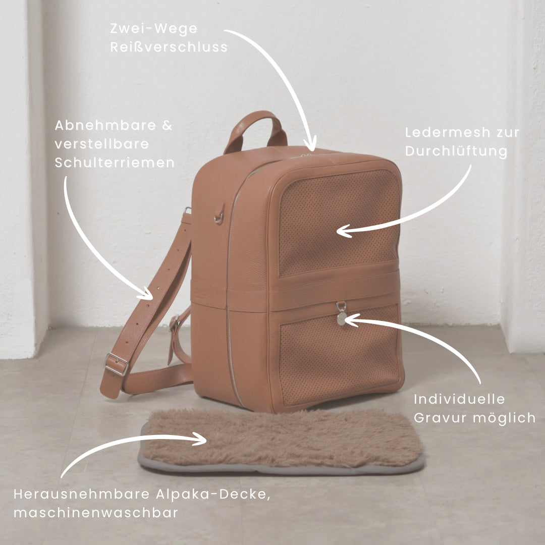 Hunderucksack | Cognac Leder