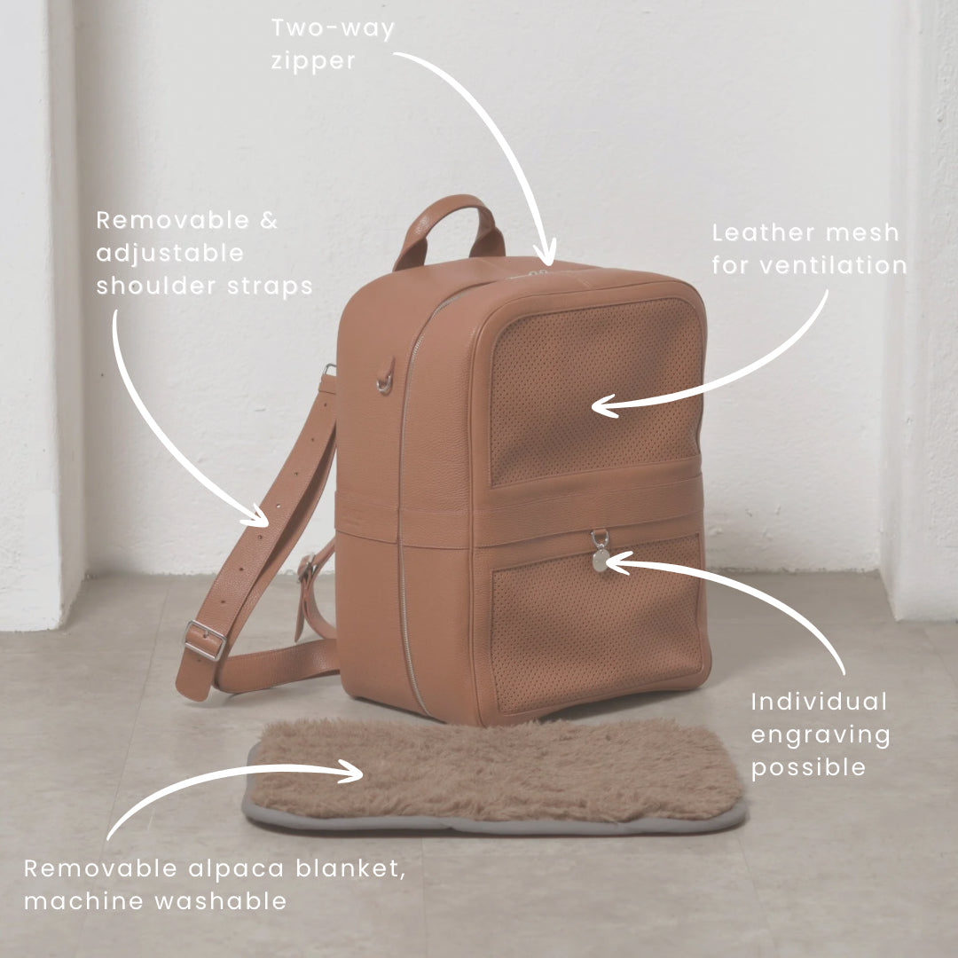 Hunderucksack | Cognac Leder