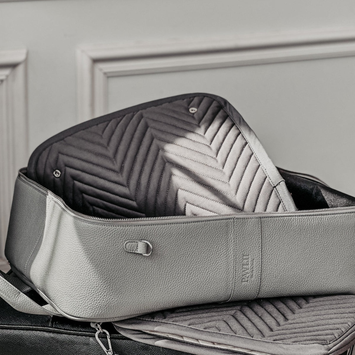 Dog Backpack | Stone Grey Leather