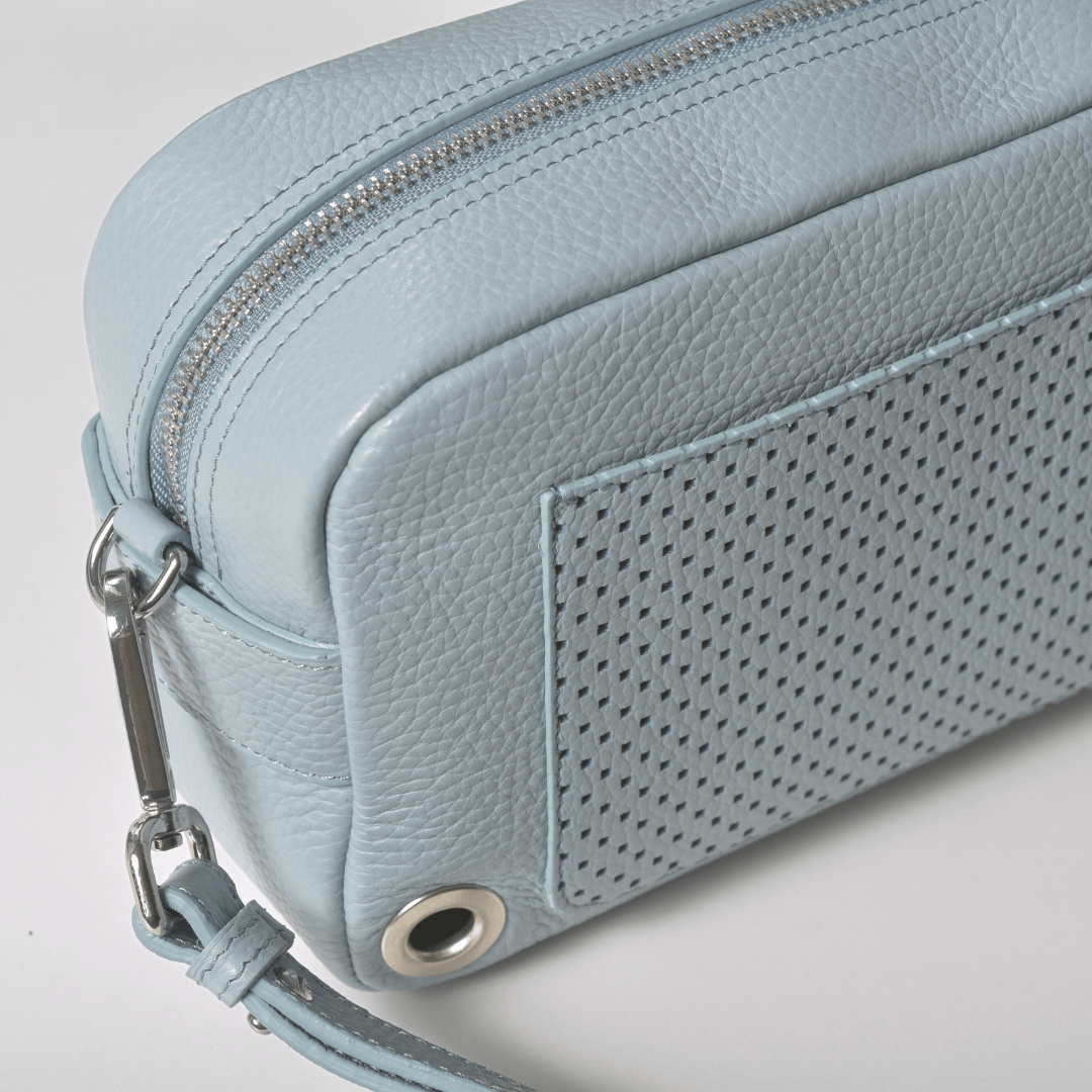 Cross-Body Walking Bag | Powder Blue Leather