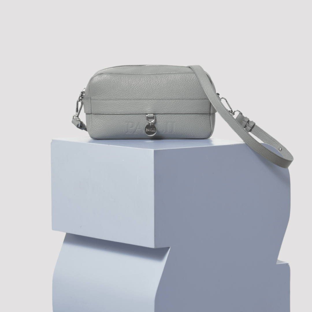 Cross-body Walking Bag | Stone Grey Leather