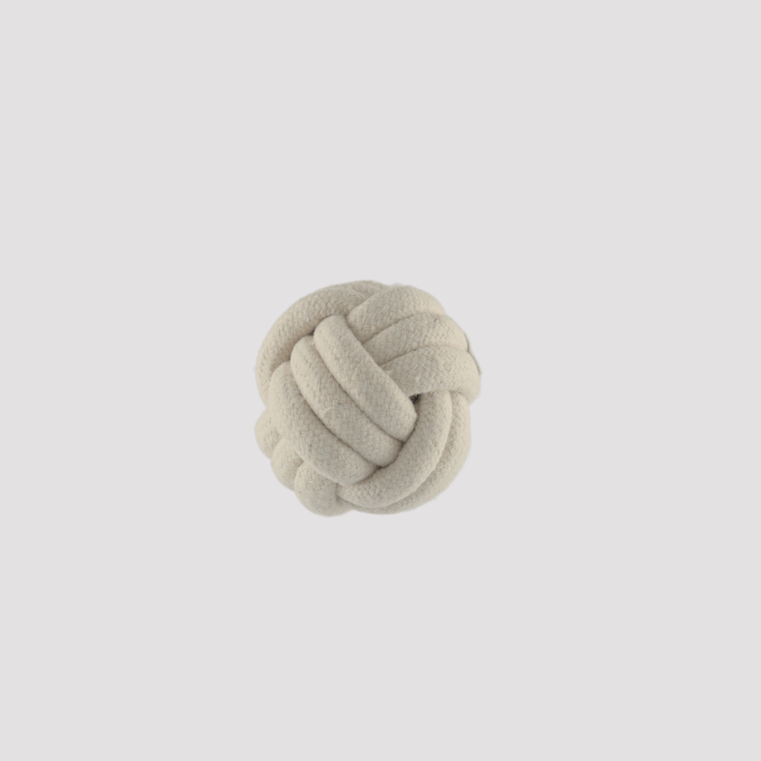 Chewing toy rope ball natural back side