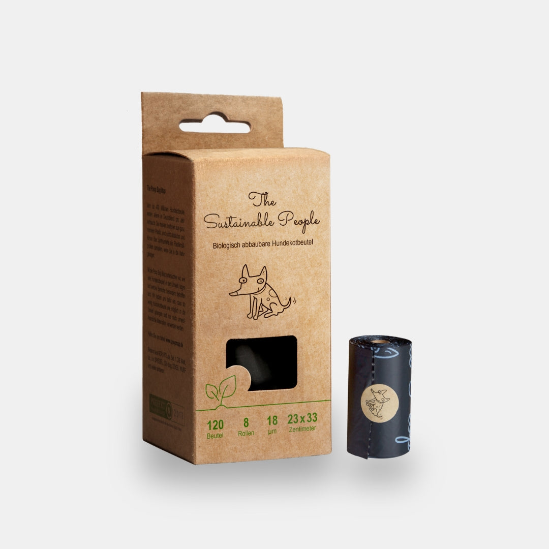 Organisch abbaubare Kotbeutel der Marke The Sustainable People.
