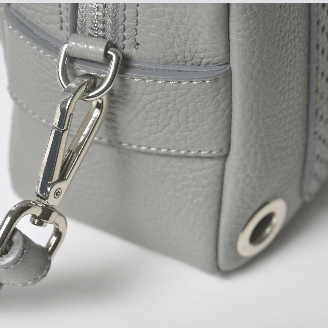 Gassitasche Cross-Body | Steingraues Leder